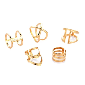 5 Pcs/ Set Classic Gold Colour V Chevron Rings Geometrical Irregular Punk Joint Circle Mid Rings Set For Women Adjustable Gold
5 Pcs/ Set Classic Gold Colour V Chevron Rings Geometrical Irregular Punk Joint Circle Mid Rings Set For Women Adjustable Gold