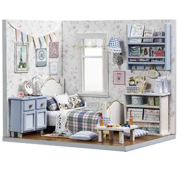 

Doll House Miniature Creative DIY DollHouse 3d Model Furnitures Decoration Wooden Doll Houses Assemble Kits Toys To Send Child
