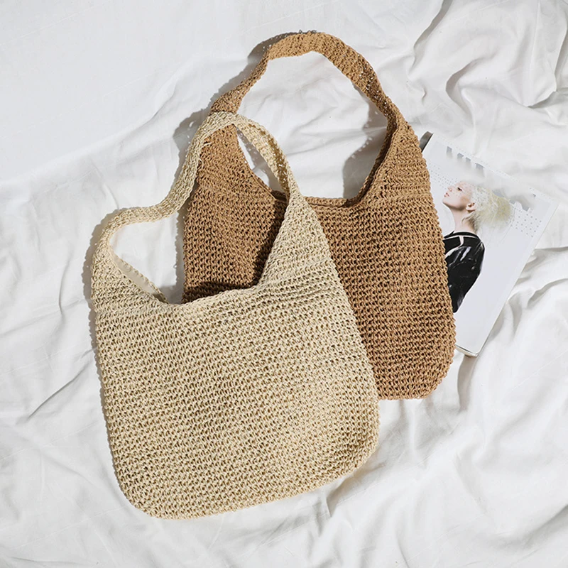 Summer Rattan Woven Beach Tote - Natural Straw Shoulder Bag 8 H21cd2b12b4084160b30b5235120c609ew