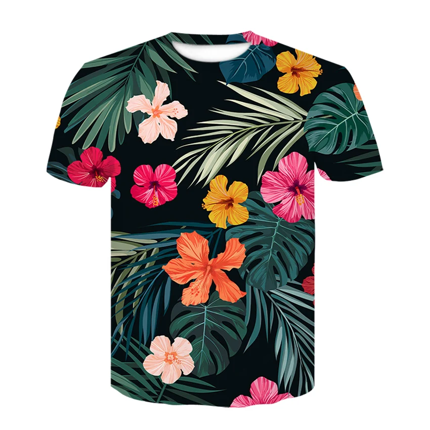 2019 брендовая футболка с розой и цветком топы зелеными листьями рубашки рисунком