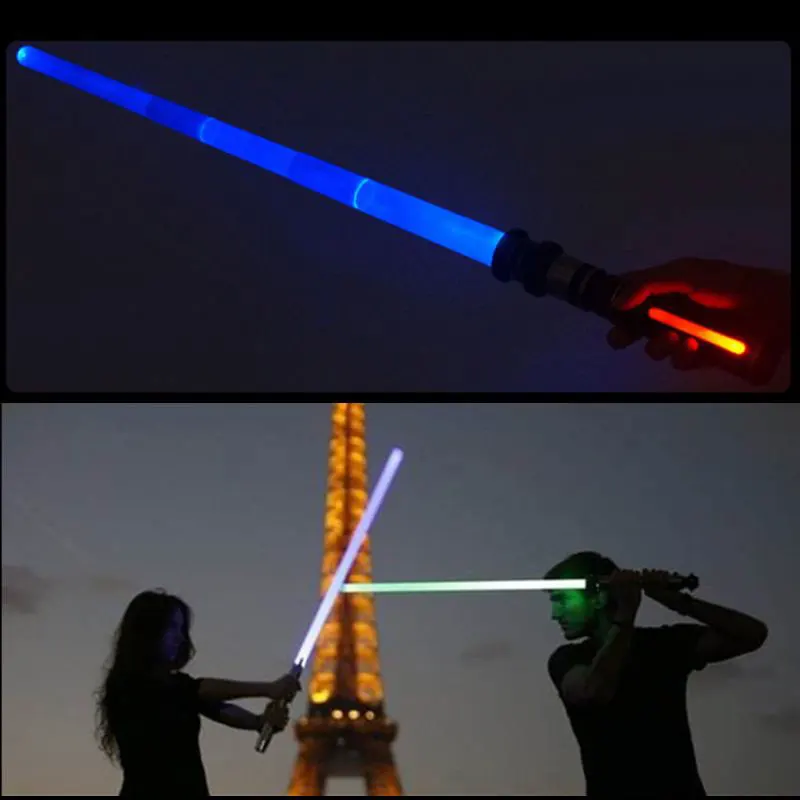 

2Pcs Star Wars The Rise of Skywalker Foldable Laser Sword Light Lightsaber Toy Jedi Scalable Weapons For Boy Girls Cosplay Gift