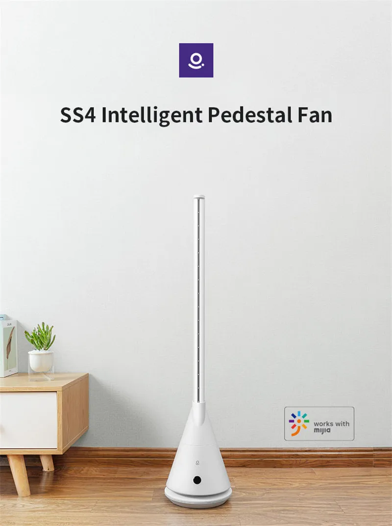 Rosou SS4 Intelligent Leafless Pedestal Fan Mijia APP Control 11 speed wind Timing Household Fan with remote control
Rosou SS4 Intelligent Leafless Pedestal Fan Mijia APP Control 11 speed wind Timing Household Fan with remote control