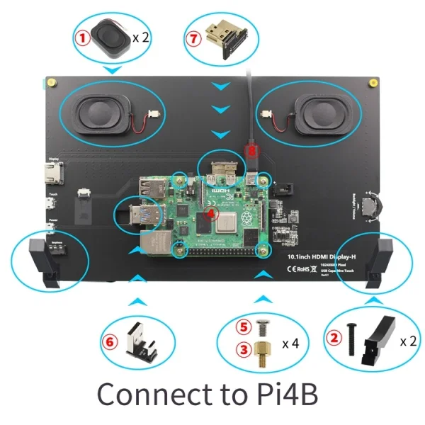 10.1 Inch IPS LCD for Raspberry Pi 5 / 4 Touch Screen 1024x600 / 1280x800 Display with Holder Monitor for Raspberry Pi 5 4B PC 10.1 Inch IPS LCD for Raspberry Pi 5 / 4 Touch Screen 1024x600 / 1280x800 Display with Holder Monitor for Raspberry Pi 5 4B PC