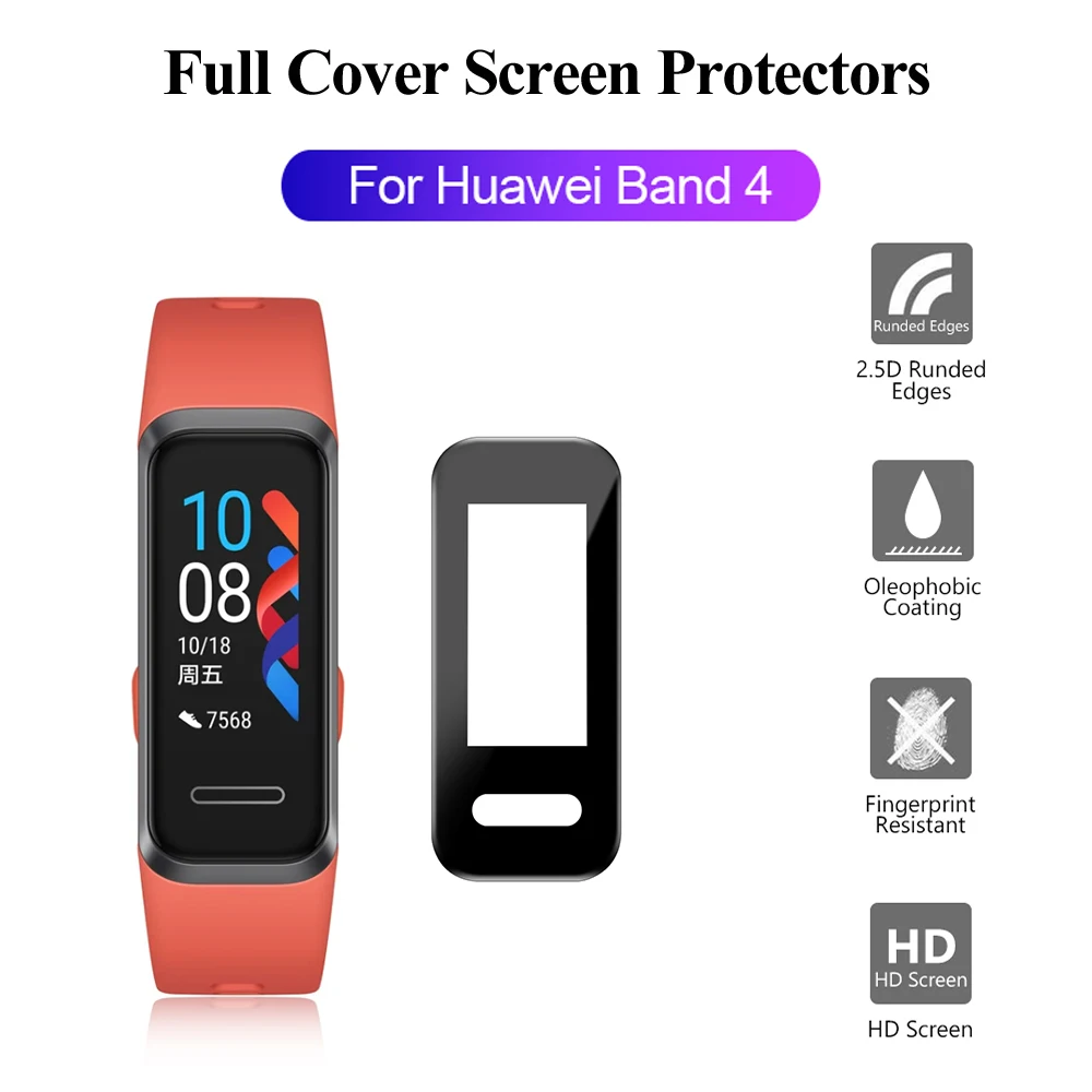 Фото Soft Screen Protector 3D Curved Full Cover Protective Film Replacement for Huawei Band 4 Smart Watch Accessories Dropship | Наручные часы
