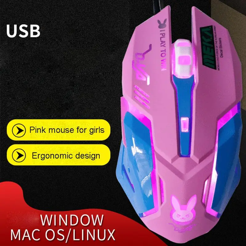 Pink 6 Buttons 3200DPI Adjustable Gamer Wired Ergonomic LED Optical USB Computer Mouse for PC Laptop Notebook
Pink 6 Buttons 3200DPI Adjustable Gamer Wired Ergonomic LED Optical USB Computer Mouse for PC Laptop Notebook