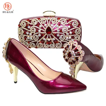 2020 Wine Red Color African Women Matching Italian Shoes and Bag Set Decorated with Rhinestone Italian Ladies Shoe and Bag
2020 Wine Red Color African Women Matching Italian Shoes and Bag Set Decorated with Rhinestone Italian Ladies Shoe and Bag