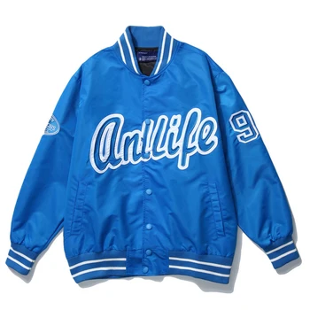 Mens Letter Embroidery Baseball Jackets Vintage Harajuku Bomber Jacket 2020 Autumn Oversized V-neck Coats Streetwear
Mens Letter Embroidery Baseball Jackets Vintage Harajuku Bomber Jacket 2020 Autumn Oversized V-neck Coats Streetwear