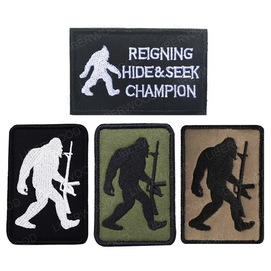 Armed Bigfoot take gun patch Reigning Hide and Seek Champion Bigfoot Hook Patch Tactical Morale badge
Armed Bigfoot take gun patch Reigning Hide and Seek Champion Bigfoot Hook Patch Tactical Morale badge