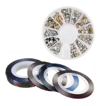 32 Pieces Nail Sticker Phil Striping Tape, Nail Art Tips & 1x Manicure 3D Nail Art Decorations Wheel Metal Studs
32 Pieces Nail Sticker Phil Striping Tape, Nail Art Tips & 1x Manicure 3D Nail Art Decorations Wheel Metal Studs