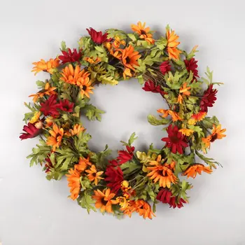 Sun Chrysanthemum Wreath Simulation Chrysanthemum Rattan Circle Thanksgiving Halloween Decorative Wall Hanging Silk Round 
Sun Chrysanthemum Wreath Simulation Chrysanthemum Rattan Circle Thanksgiving Halloween Decorative Wall Hanging Silk Round