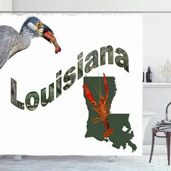 Shower Curtain Set with Hooks 72x72 Inches Map Louisiana Text State Gulf Bird Yellow Waterways Travel Crowned Land Nature
Shower Curtain Set with Hooks 72x72 Inches Map Louisiana Text State Gulf Bird Yellow Waterways Travel Crowned Land Nature
