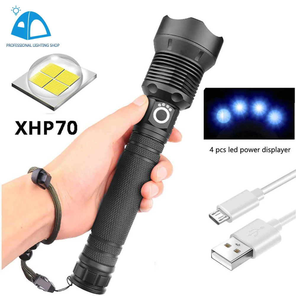 2000 Lumens XLamp Xhp70.2 Hunting Most Powerful Led Flashlight Rechargeable Usb Torch Cree Xhp70 Xhp50 18650 or 26650 Battery
2000 Lumens XLamp Xhp70.2 Hunting Most Powerful Led Flashlight Rechargeable Usb Torch Cree Xhp70 Xhp50 18650 or 26650 Battery