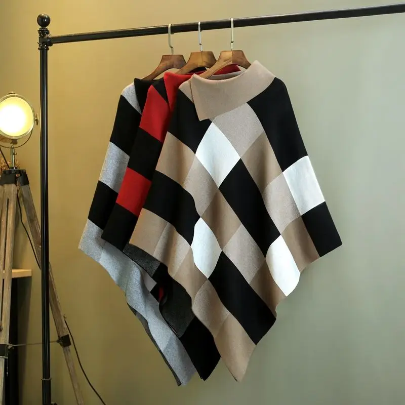 Autumn and winter new Korean style cardigan bat medium length Cape Plaid Pullover large loose knitted jacket
Autumn and winter new Korean style cardigan bat medium length Cape Plaid Pullover large loose knitted jacket