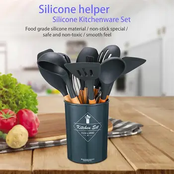 12Pcs Cooking Tools Set Silicone Utensils Set Non-stick Spatula Shovel Wooden Handle Cooking Tools Set With Storage Box Kitchen
12Pcs Cooking Tools Set Silicone Utensils Set Non-stick Spatula Shovel Wooden Handle Cooking Tools Set With Storage Box Kitchen