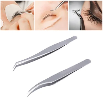 2pcs Tweezers Stainless Steel High Precision Anti-static Fake Eyelashes Tweezers Eyelash Applicator Makeup Tools for Girls
2pcs Tweezers Stainless Steel High Precision Anti-static Fake Eyelashes Tweezers Eyelash Applicator Makeup Tools for Girls