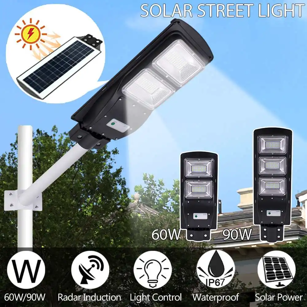 60/90W 120/180LED Solar Street Light Rada r+PIR Motion Sensor Outdoor Wall Lamp Solar Waterproof Landscape Garden Light
60/90W 120/180LED Solar Street Light Rada r+PIR Motion Sensor Outdoor Wall Lamp Solar Waterproof Landscape Garden Light