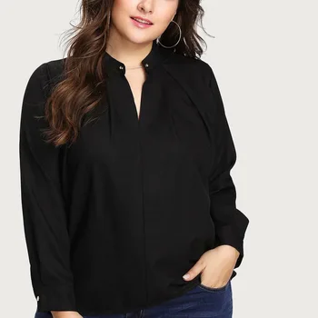 Plus size women's wear 2020 autumn fat ladies fashion solid color V-neck shirt
Plus size women's wear 2020 autumn fat ladies fashion solid color V-neck shirt