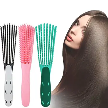 

New 1pc Explosion Plastic Europe And America Massage Essential Oil Octopus Straight Hair Tt Curly Hair Rib Ribs Comb White&Black