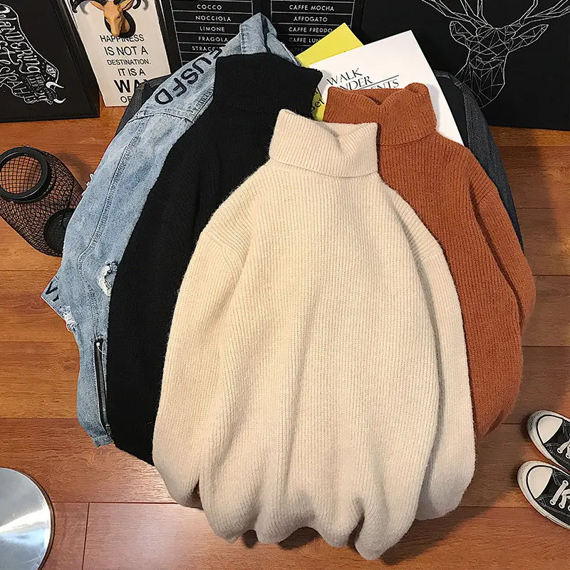 Winter Cotton Turtleneck Sweater Men's Warm Fashion Knitted Pullover Men Streetwear Loose Knitting Sweaters Mens Clothes M-3XL
Winter Cotton Turtleneck Sweater Men's Warm Fashion Knitted Pullover Men Streetwear Loose Knitting Sweaters Mens Clothes M-3XL
