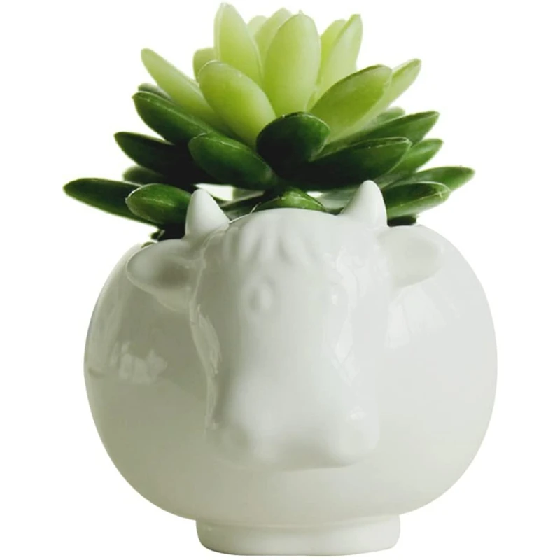 Cute Animal Cow Shaped Cartoon Ceramic Succulent Cactus Vase Flower Pot with Bamboo Tray (Plant Not Included)
Cute Animal Cow Shaped Cartoon Ceramic Succulent Cactus Vase Flower Pot with Bamboo Tray (Plant Not Included)