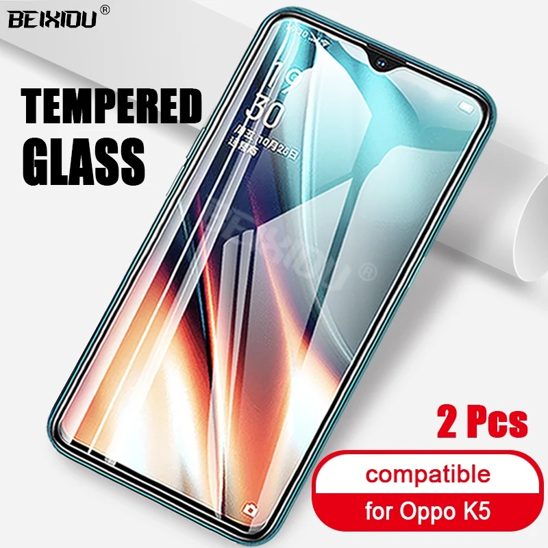 Фото 2 PCS Full Tempered Glass For Oppo K5 Screen Protector 2.5D 9h tempered glass on the for Protective Film | Мобильные телефоны и