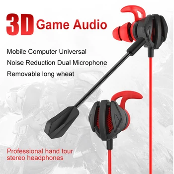 

Professional Gaming Headset In Ear Earphones With Microphone 3.5mm Wired Handsfree Music Earbuds For PUBG Smartphone Games Gamer