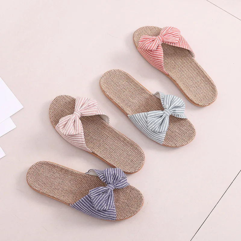 Open Toe Eva Cotton Cloth Linen Drag Japanese Style Linen Slippers Stripes Bow Women's Household Indoor Summer
Open Toe Eva Cotton Cloth Linen Drag Japanese Style Linen Slippers Stripes Bow Women's Household Indoor Summer