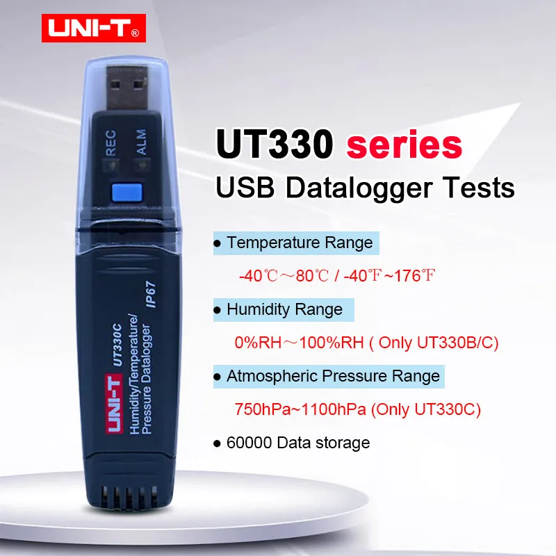 USB Data loggers humidity temperature thermometer barometric Data recorder UNI-T UT330A UT330B UT330C with 60000 data storage
USB Data loggers humidity temperature thermometer barometric Data recorder UNI-T UT330A UT330B UT330C with 60000 data storage