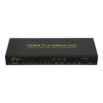 HDMI Matrix 4X2 Splitter Switch Support ARC/PIP/Audio Extractor/EDID, True Matrix HDMI Splitter Switch Amplifier EU Plug
HDMI Matrix 4X2 Splitter Switch Support ARC/PIP/Audio Extractor/EDID, True Matrix HDMI Splitter Switch Amplifier EU Plug