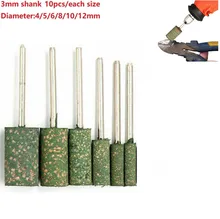 10pcs 4/5/6/8/10/12mm Cylindrical Rubber Polishing Point Bit 50mm 1/8inch Shank Suitable For Woodworking Rotary Tools
10pcs 4/5/6/8/10/12mm Cylindrical Rubber Polishing Point Bit 50mm 1/8inch Shank Suitable For Woodworking Rotary Tools