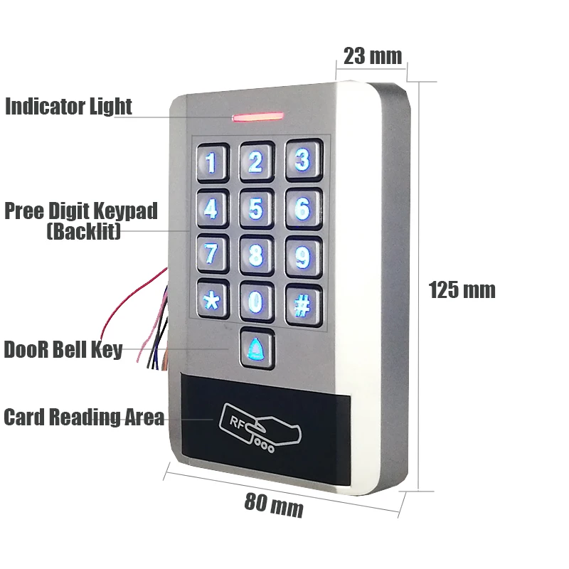 Waterproof Metal Shell Card Door Access Control System 125khz 13.56mhz proximity Card Door Lock Controller
Waterproof Metal Shell Card Door Access Control System 125khz 13.56mhz proximity Card Door Lock Controller