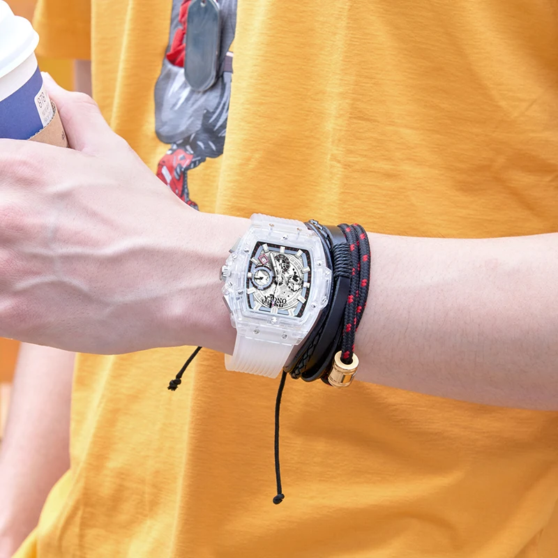 Часы наручные ONOLA мужские с пластиковым ремешком брендовые Дизайнерские