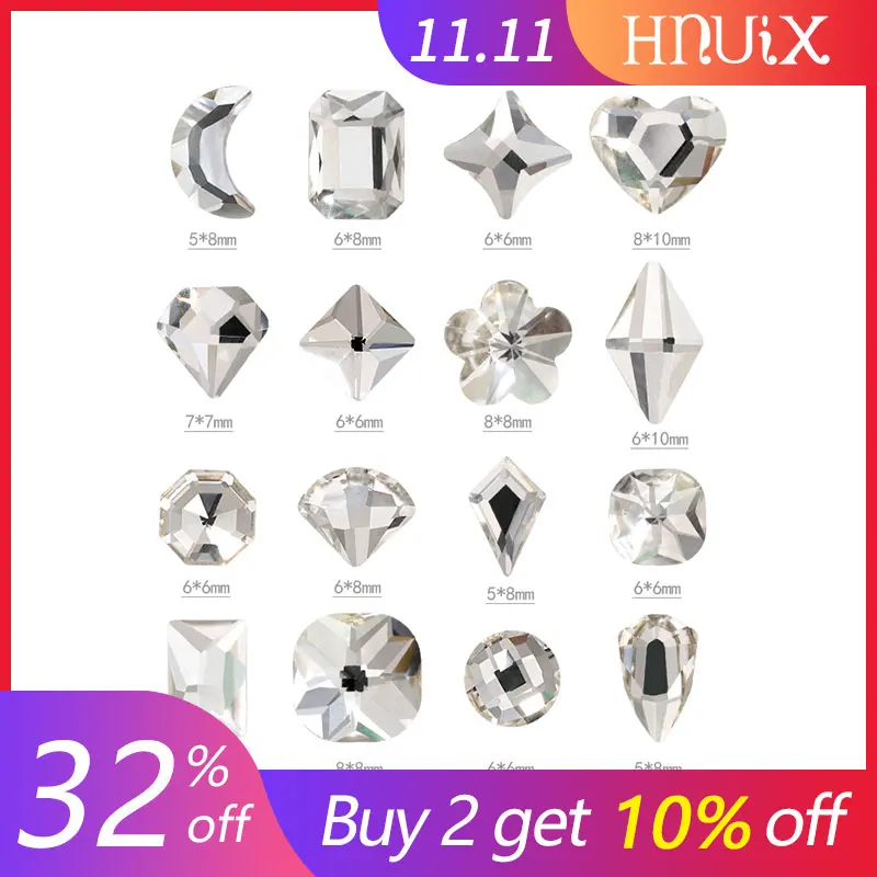 HNUIX 10pc Shiny Crystal 3D Nail Art Rhinestones AB Colorful Horse Eye / Water Drop / Football / Diamond DIY Decor Charms
HNUIX 10pc Shiny Crystal 3D Nail Art Rhinestones AB Colorful Horse Eye / Water Drop / Football / Diamond DIY Decor Charms