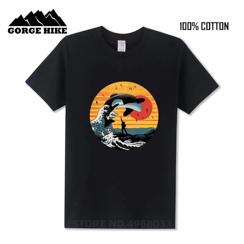 Retro style The Great Killer Whale Wave Crewneck T-shirt Hombre Original Brand Men T shirt Breathable 100% Cotton Black Tshirt
Retro style The Great Killer Whale Wave Crewneck T-shirt Hombre Original Brand Men T shirt Breathable 100% Cotton Black Tshirt