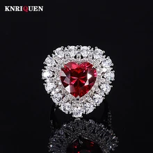 

Charms 100% 925 Sterling Silver 12*12mm Heart-Shaped Ruby Sapphire Emerald Gemstone Rings for Women Luxury Party Fine Jewelry