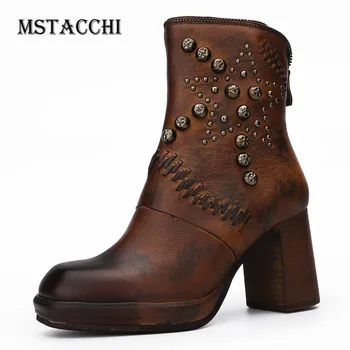 Mstacchi Female Rubbing Color Patchwork Rivet Metal Decoration Boots Punk Chunky Heels Sewing Zipper Woman Motorcycle Boots Zip
Mstacchi Female Rubbing Color Patchwork Rivet Metal Decoration Boots Punk Chunky Heels Sewing Zipper Woman Motorcycle Boots Zip