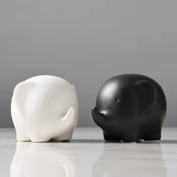 Creative Porcelain Black and White Elephant Object Ceramic Crafts Modern Minimalist Home Decoration Ceramic Ornaments 
Creative Porcelain Black and White Elephant Object Ceramic Crafts Modern Minimalist Home Decoration Ceramic Ornaments