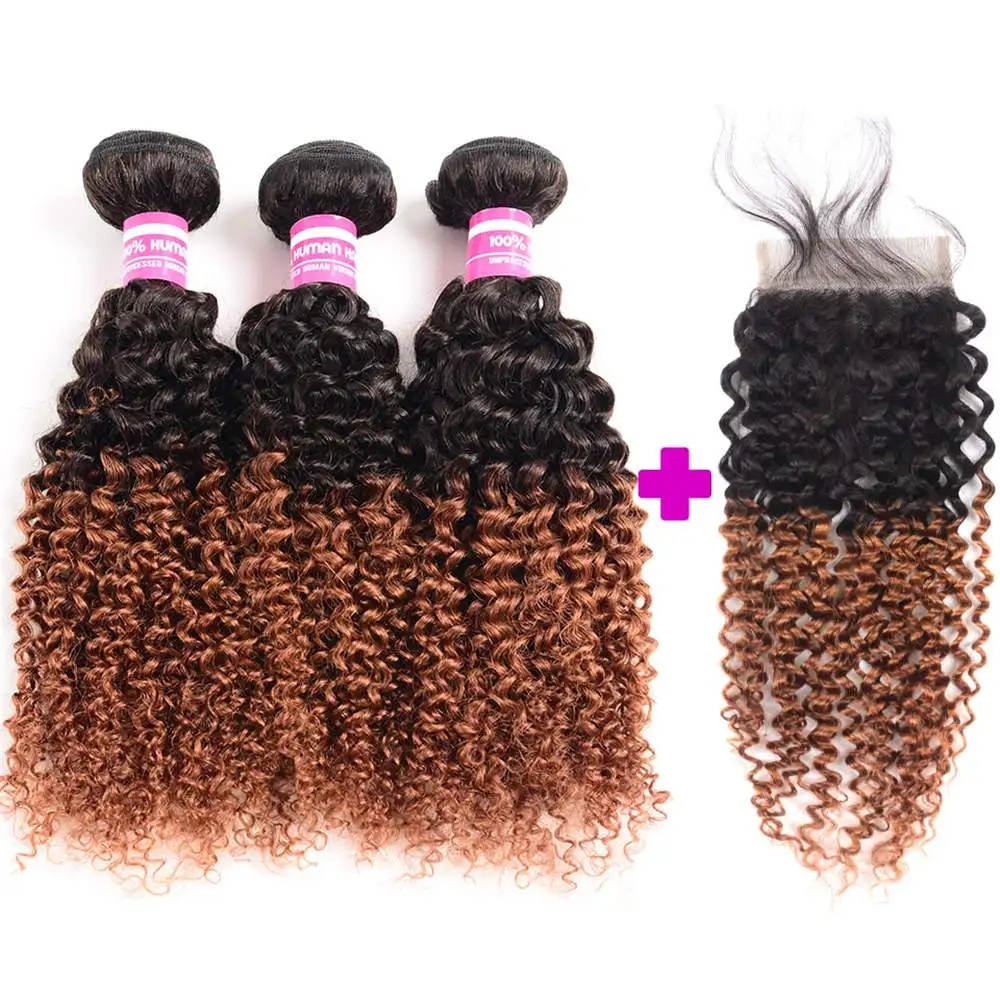3/4 Pcs T1B/30 Ombre Kinky Curly Bundles With Closure 100% Remy Human Hair Extension And Peruvian Hair Bundles With Closure
3/4 Pcs T1B/30 Ombre Kinky Curly Bundles With Closure 100% Remy Human Hair Extension And Peruvian Hair Bundles With Closure