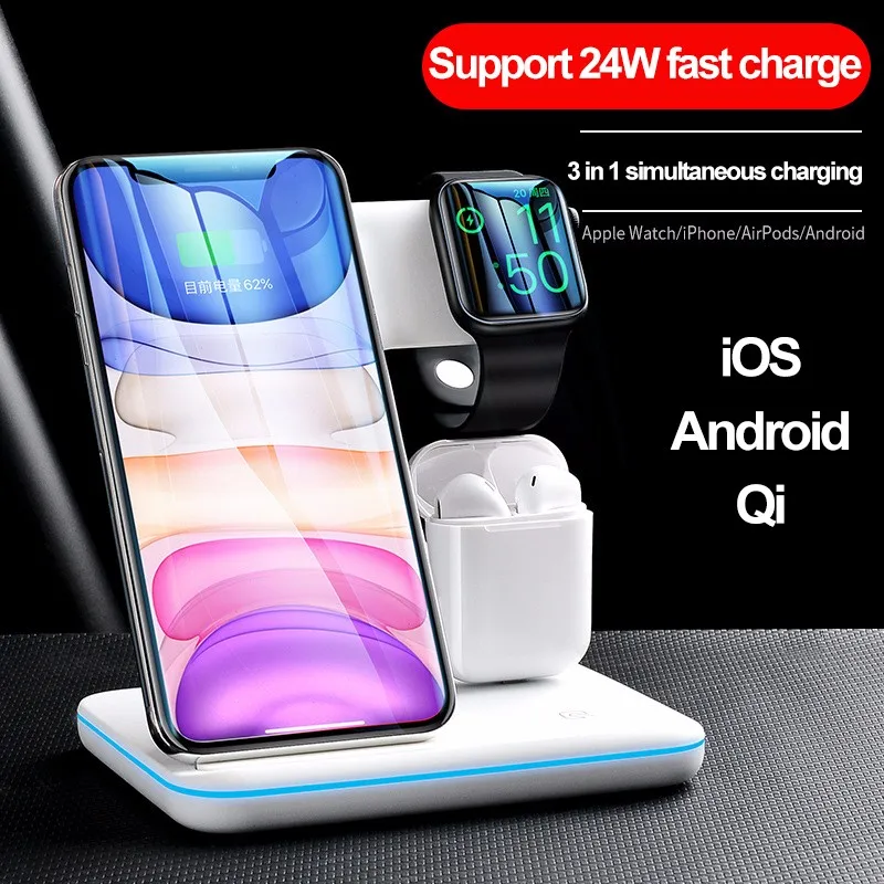 15W Wireless Charger for iPhone 11 Pro Max X XS Max XR Pad for Samsung Galaxy Note 10 Plus 3 In 1 Fast Charging for xiaomi mi
15W Wireless Charger for iPhone 11 Pro Max X XS Max XR Pad for Samsung Galaxy Note 10 Plus 3 In 1 Fast Charging for xiaomi mi