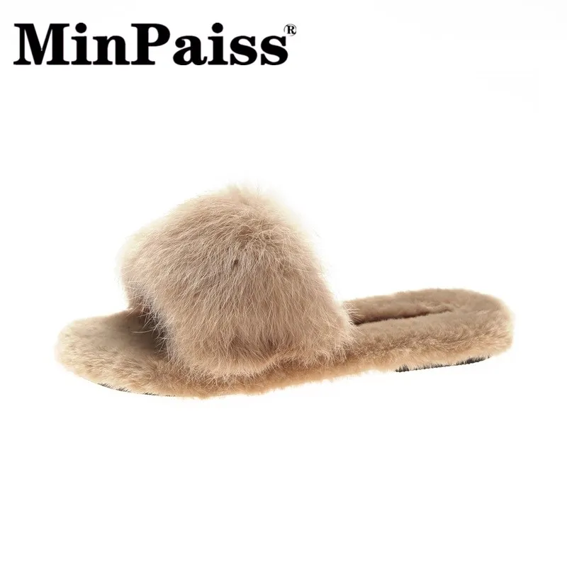 Autumn and Winter New Fashion Hairy Slippers Women Wear A Word Drag Rabbit Fur Wild Warm Slippers
Autumn and Winter New Fashion Hairy Slippers Women Wear A Word Drag Rabbit Fur Wild Warm Slippers