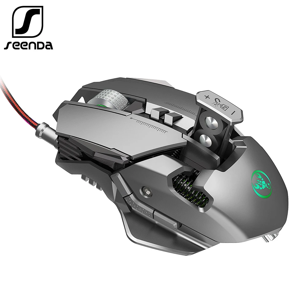 SeenDa профессиональная игровая мышь 6400DPI Full 7 программируемых кнопок RGB