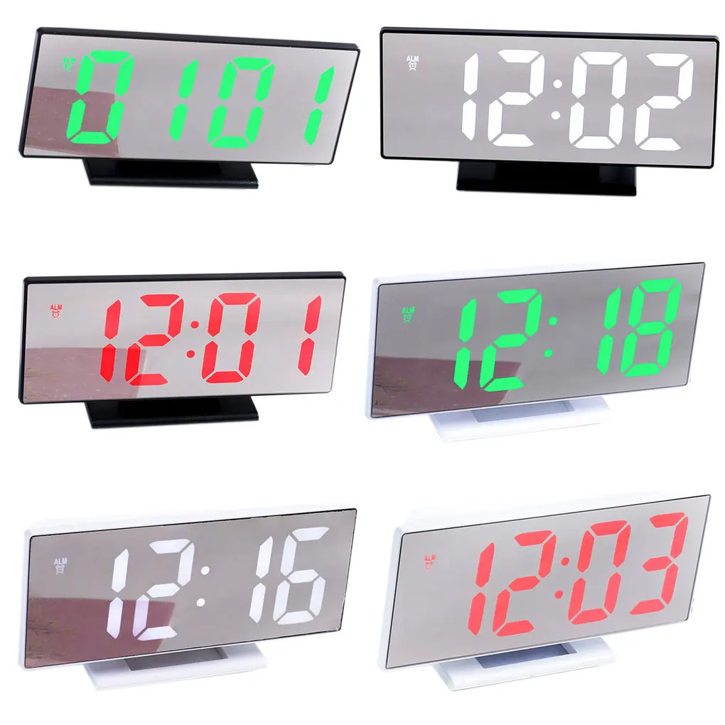 Digital Alarm Clock LED Mirror Clock Multifunction Display Night LCD Light Table Desktop 12/24-hour System
Digital Alarm Clock LED Mirror Clock Multifunction Display Night LCD Light Table Desktop 12/24-hour System