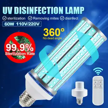 60W LED UV Germicidal light with Remote Control Timing UVC Ultraviolet Light Bulb Room E27 Lamp Killing 99% Air Mite 110V/220V
60W LED UV Germicidal light with Remote Control Timing UVC Ultraviolet Light Bulb Room E27 Lamp Killing 99% Air Mite 110V/220V