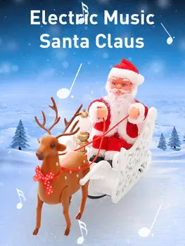 Electric Music Santa Claus Doll Elk Sled Pull Cart Christmas Toy for Children New Years Gift Home Xmas Decor 
Electric Music Santa Claus Doll Elk Sled Pull Cart Christmas Toy for Children New Years Gift Home Xmas Decor