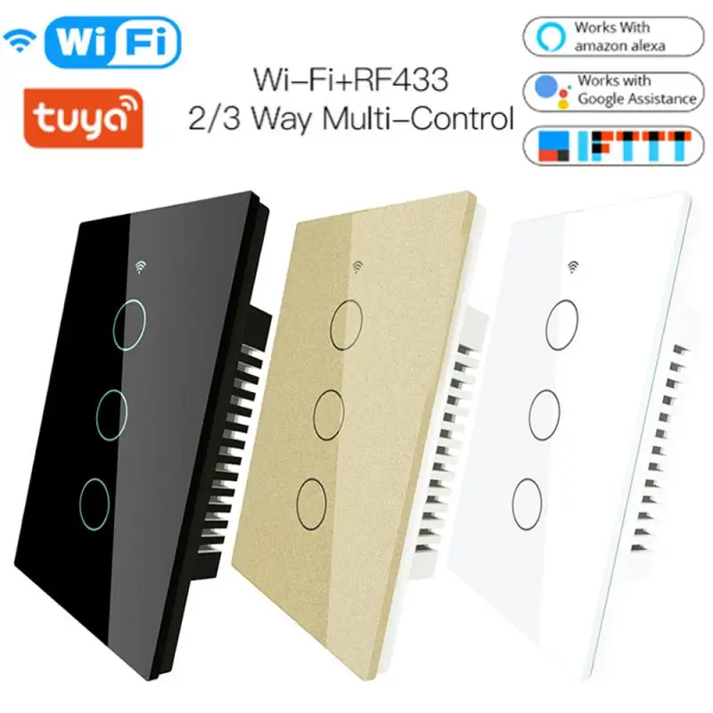 1/2/3 Gang WiFi Wireless Smart Light Switch Wall Touch 433RF Remote Smart Home Wifi Touch Switch For Alexa Google Home Tuya
1/2/3 Gang WiFi Wireless Smart Light Switch Wall Touch 433RF Remote Smart Home Wifi Touch Switch For Alexa Google Home Tuya