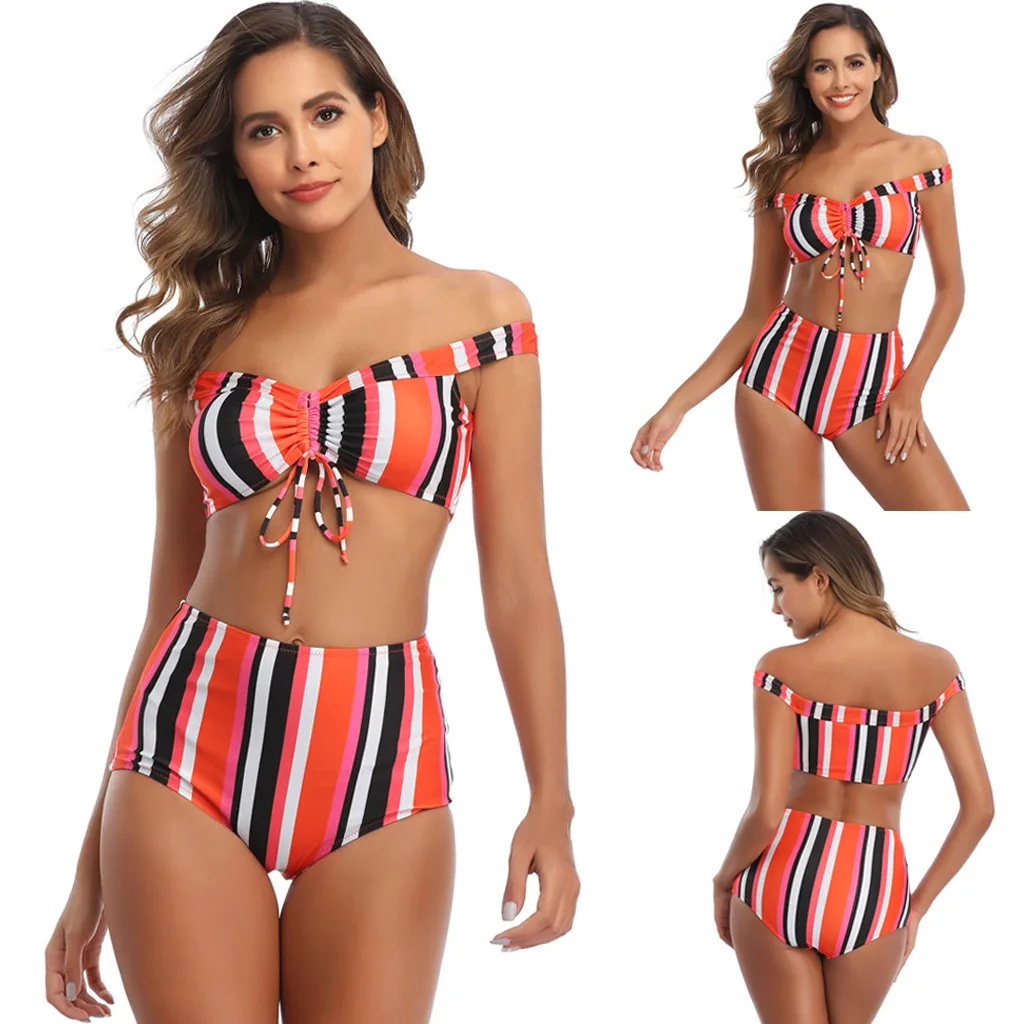 Summer Womens Bathing Suit Padded Push-up Bikini Set Striped Printing Swimsuit Split Bathing Suit Lady Swimwear Femme Beachwear
Summer Womens Bathing Suit Padded Push-up Bikini Set Striped Printing Swimsuit Split Bathing Suit Lady Swimwear Femme Beachwear