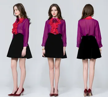 2020 Runway Fashion Luxury Designer Office Womens Blouse Long Sleeve Ruffles Bow Collar Blouse feminina Purple Top
2020 Runway Fashion Luxury Designer Office Womens Blouse Long Sleeve Ruffles Bow Collar Blouse feminina Purple Top