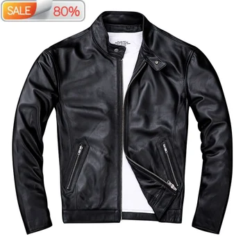 Autumn Genuine Leather Jacket Men Short Motorcycle Real Mens Sheepskin Coat Jackets Chaqueta Cuero Hombre B21127 
Autumn Genuine Leather Jacket Men Short Motorcycle Real Mens Sheepskin Coat Jackets Chaqueta Cuero Hombre B21127