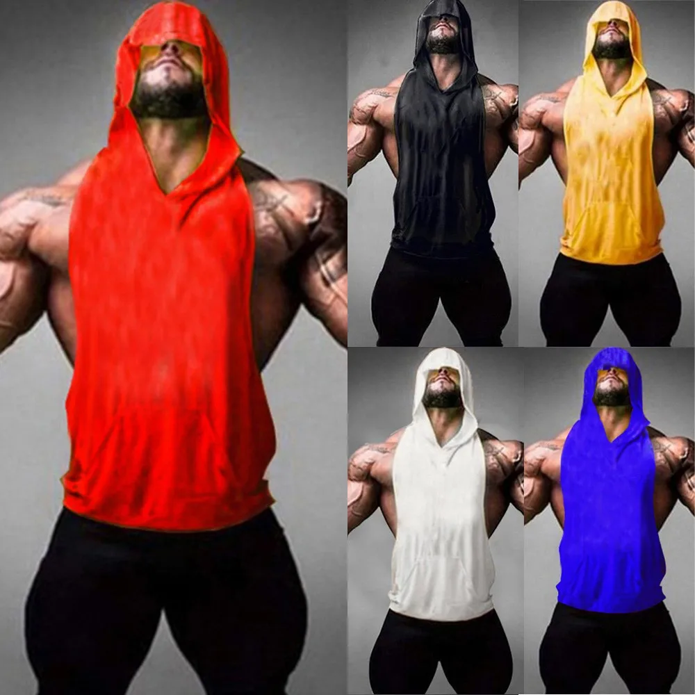 2021 Men's Tank Tops Sport Clothing Sleeveless Hooded Vest Gyms Fitness Streetwear Tanktop Bodybuilding Singlet Tanks 3 Colors
2021 Men's Tank Tops Sport Clothing Sleeveless Hooded Vest Gyms Fitness Streetwear Tanktop Bodybuilding Singlet Tanks 3 Colors