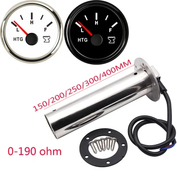 52MM Sewage Level Gauge for Marine Boat Yacht RV 0-190 ohm HTG Gauge with Sewage Level Sensors 150MM 200MM 250MM 300MM 400MM